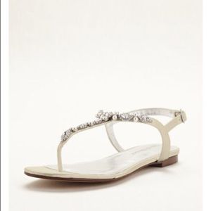 Size 8 never worn, David’s Bridal wedding sandal